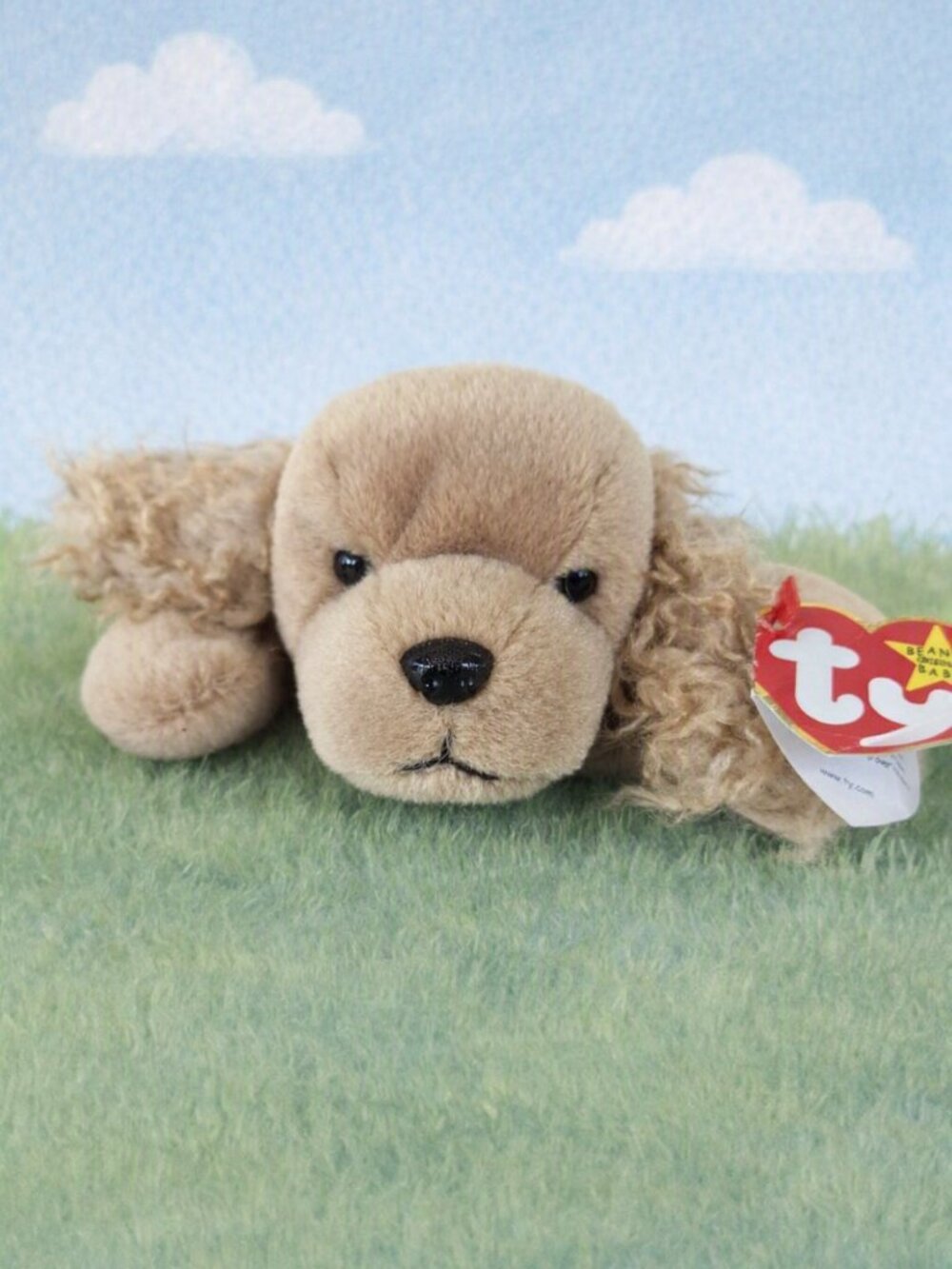 Ty Beanie Baby Cocker Spaniel Named “SPUNKY” Light Brown w/ Curly Ears NWT 3/$15